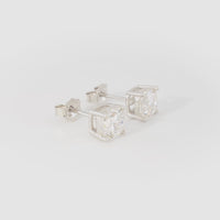 2 CTW Cushion Moissanite Stud Earrings