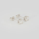 Cushion Moissanite Stud Earrings • 0.5ct Each (1 ctw) • 925 Sterling Silver