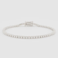 Sterling Silver Moissanite Tennis Bracelet, 2mm