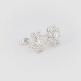 2ctw Flower Moissanite Stud Earrings • 925 Sterling Silver
