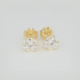1.00 CTW (0.50ct Each) Round Moissanite Stud Earrings • 14K Gold-Filled