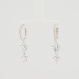 Sterling Silver Moissanite Double Drop Hoop Earrings