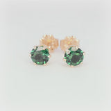 5mm Lab Emerald Stud Earrings • 14k Gold-Filled