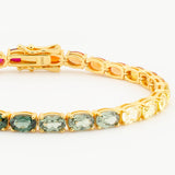 Rainbow Lab Sapphire Tennis Bracelet in Gold-Plated Sterling Silver